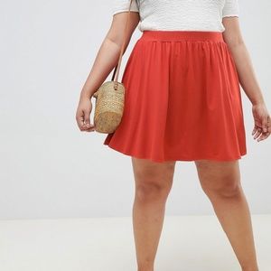 ASOS Design Curve Mini Skater Skirt - Rust
